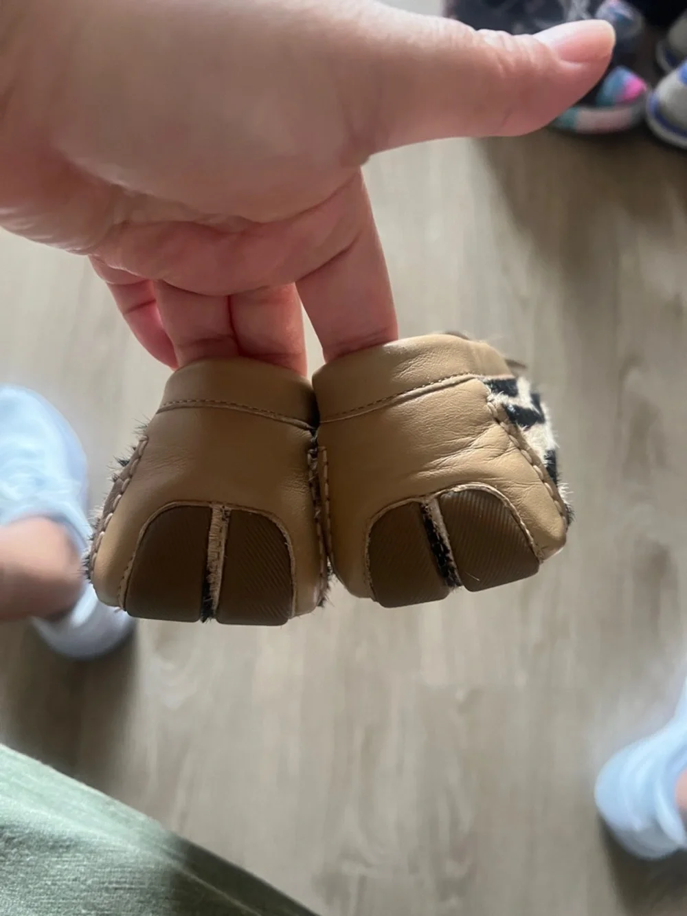 Cole Haan Kids Zebra-Print Moccasins with Tan Trim